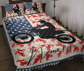 Ohaprints-Quilt-Bed-Set-Pillowcase-American-Flag-Motorcycle-Racing-Motocross-Custom-Personalized-Name-Blanket-Bedspread-Bedding-3456-Throw (55'' x 60'')