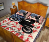 Ohaprints-Quilt-Bed-Set-Pillowcase-American-Flag-Motorcycle-Racing-Motocross-Custom-Personalized-Name-Blanket-Bedspread-Bedding-3456-King (90&#39;&#39; x 100&#39;&#39;)