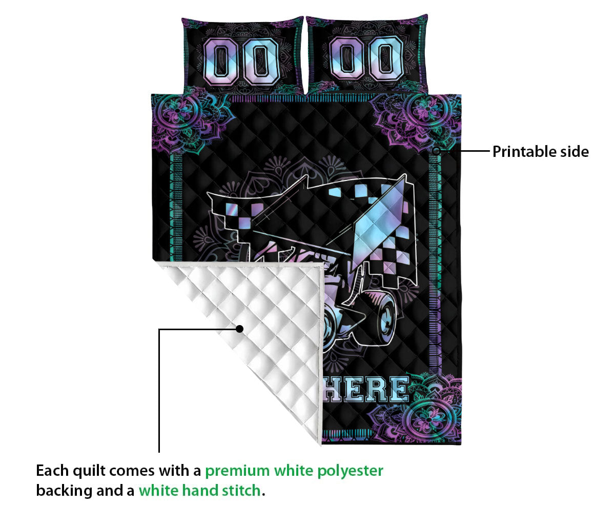 Ohaprints-Quilt-Bed-Set-Pillowcase-Dirt-Track-Racing-Qbs-Parent1-Custom-Personalized-Name-Number-Blanket-Bedspread-Bedding-3465-Queen (80'' x 90'')