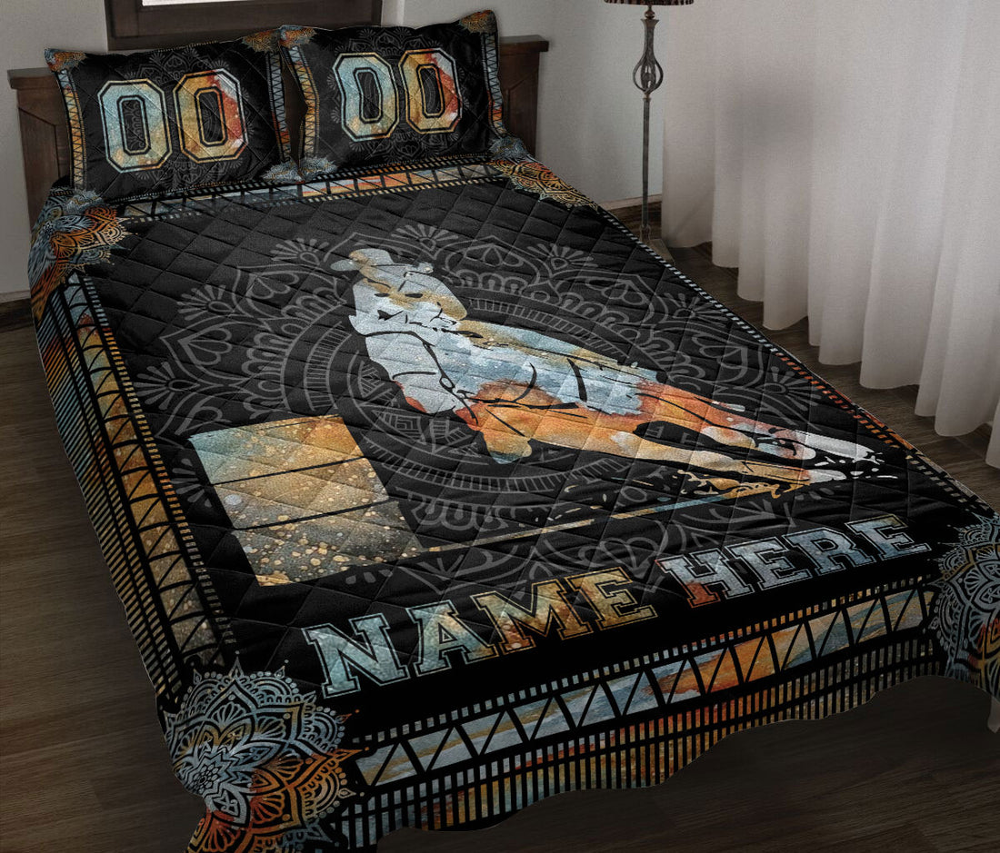 Ohaprints-Quilt-Bed-Set-Pillowcase-Mandala-Barrel-Horse-Girl-Racing-Custom-Personalized-Name-Number-Blanket-Bedspread-Bedding-3469-Throw (55'' x 60'')