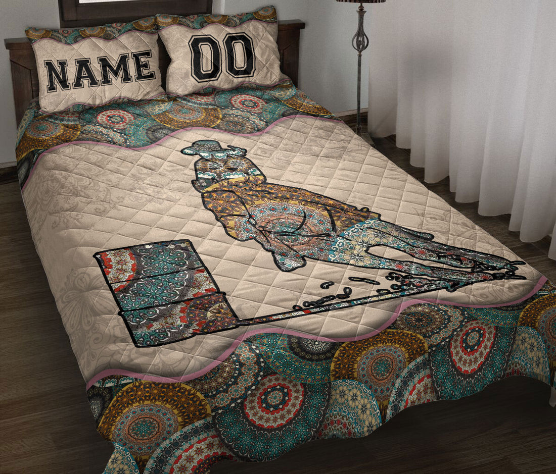 Ohaprints-Quilt-Bed-Set-Pillowcase-Mandala-Barrel-Horse-Racing-Girl-Custom-Personalized-Name-Number-Blanket-Bedspread-Bedding-3470-Throw (55'' x 60'')
