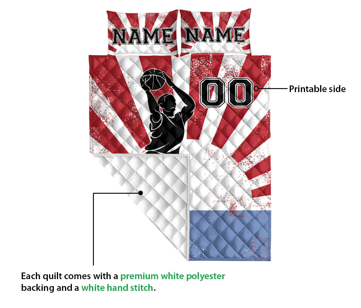 Ohaprints-Quilt-Bed-Set-Pillowcase-Basketball-Lover-Boy-Player-Fan-Idea-Custom-Personalized-Name-Number-Blanket-Bedspread-Bedding-3413-Queen (80'' x 90'')