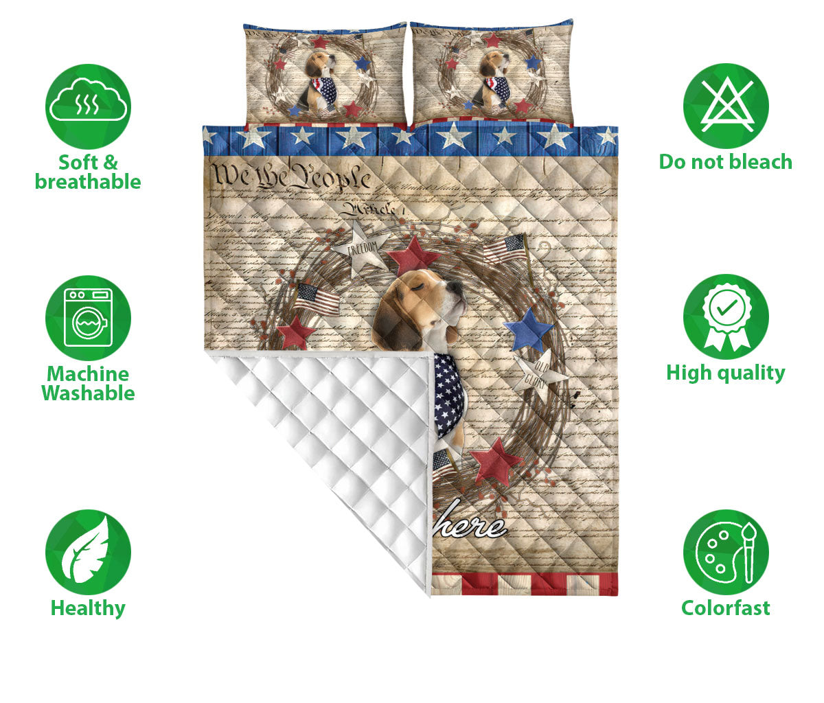 Ohaprints-Quilt-Bed-Set-Pillowcase-Beagle-Vintage-Animal-Pet-Dog-We-The-People-Patriotic-Custom-Personalized-Name-Blanket-Bedspread-Bedding-1971-Double (70'' x 80'')