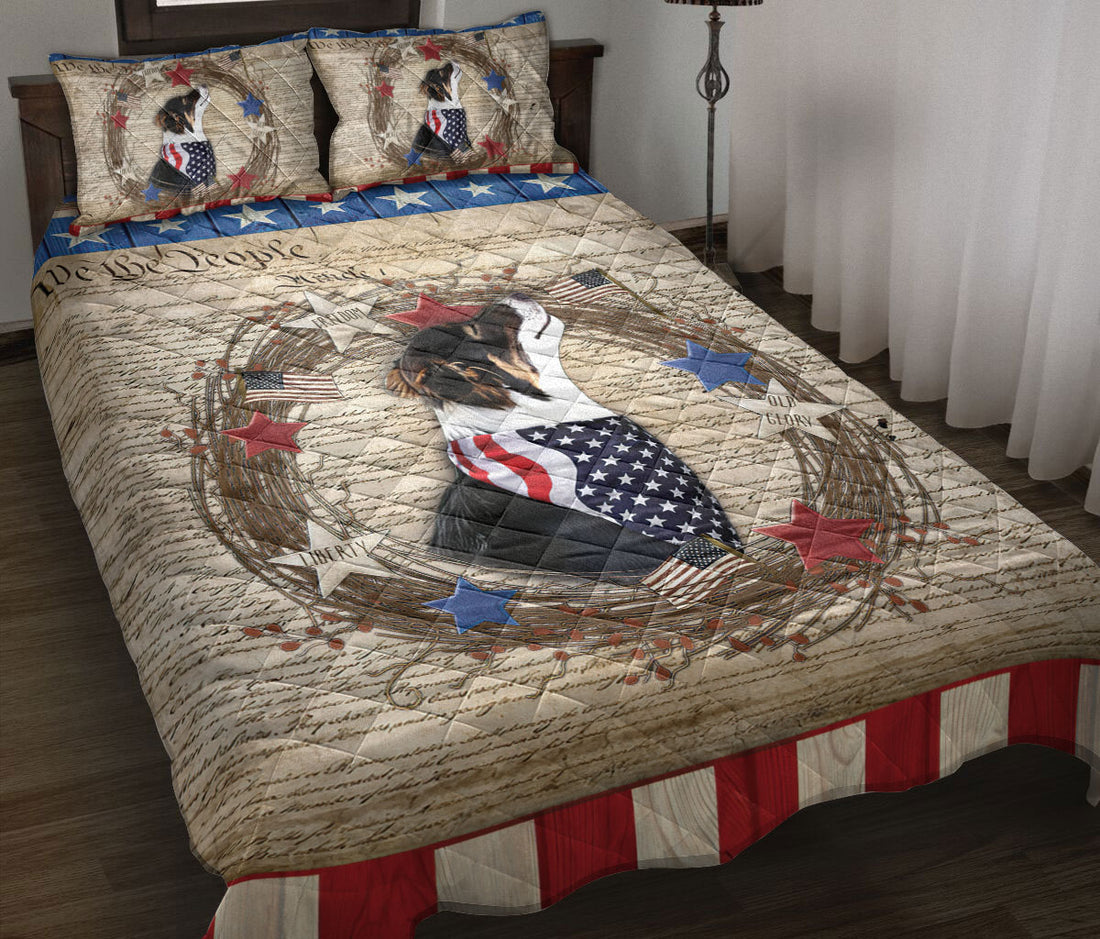 Ohaprints-Quilt-Bed-Set-Pillowcase-Border-Collie-Vintage-Animal-Pet-Dog-We-The-People-Patriotic-Blanket-Bedspread-Bedding-498-Throw (55'' x 60'')