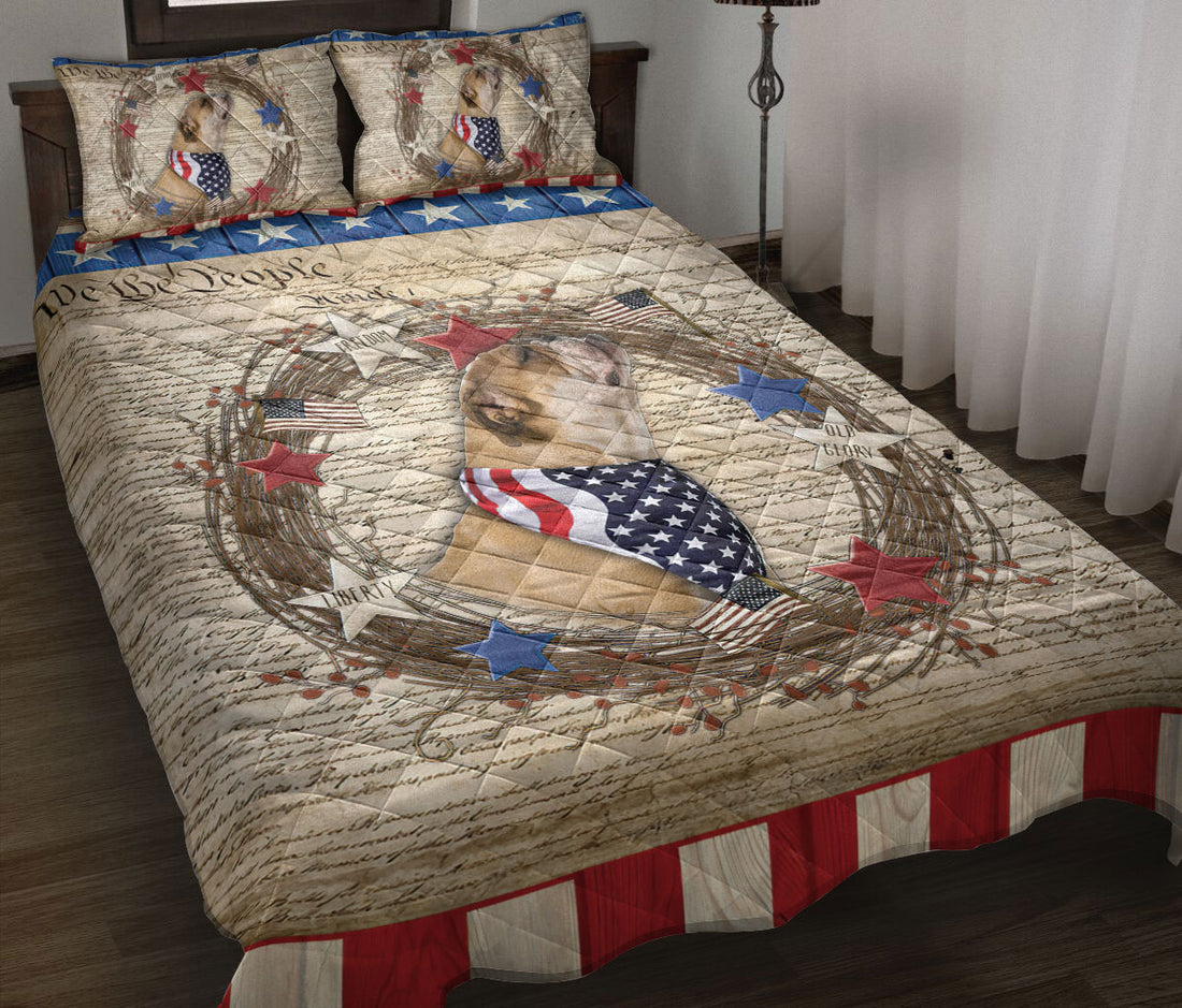 Ohaprints-Quilt-Bed-Set-Pillowcase-Bulldog-Vintage-Animal-Pet-Dog-We-The-People-Patriotic-Blanket-Bedspread-Bedding-2563-Throw (55'' x 60'')