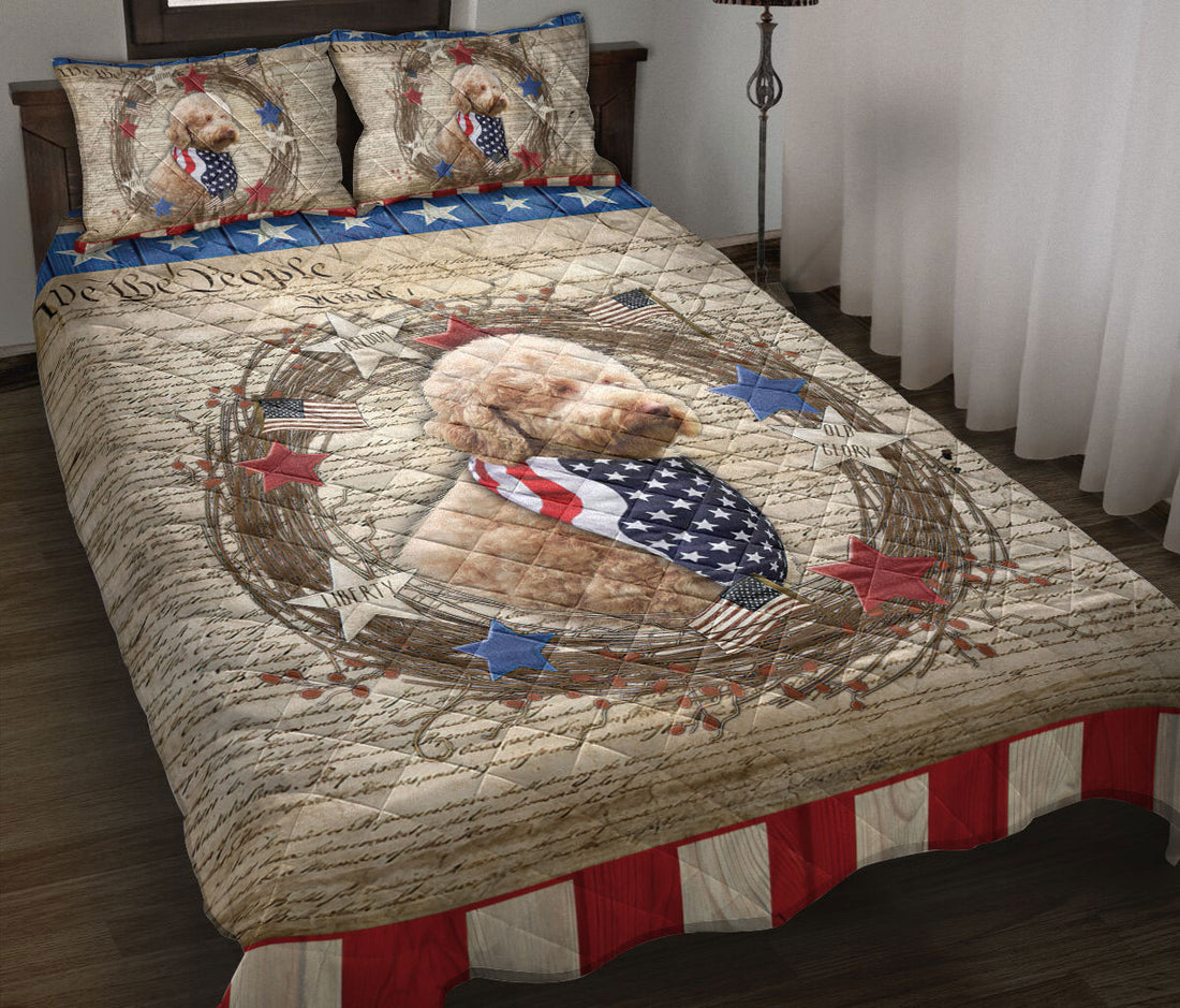 Ohaprints-Quilt-Bed-Set-Pillowcase-Labradoodle-Vintage-Animal-Pet-Dog-We-The-People-Patriotic-Blanket-Bedspread-Bedding-2564-Throw (55'' x 60'')