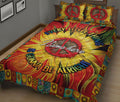 Ohaprints-Quilt-Bed-Set-Pillowcase-Sunflower-Peace-Sign-Tie-Dye-Hippie-Trippy-Boho-Custom-Personalized-Name-Blanket-Bedspread-Bedding-1973-King (90'' x 100'')