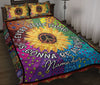 Ohaprints-Quilt-Bed-Set-Pillowcase-Sunflower-Peace-Tie-Dye-Colorful-Hippie-Trippy-Boho-Custom-Personalized-Name-Blanket-Bedspread-Bedding-215-Throw (55&#39;&#39; x 60&#39;&#39;)