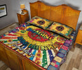 Ohaprints-Quilt-Bed-Set-Pillowcase-Sunflower-Peace-Sign-Life-Tie-Dye-Hippie-Trippy-Boho-Custom-Personalized-Name-Blanket-Bedspread-Bedding-806-Queen (80'' x 90'')