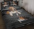 Ohaprints-Quilt-Bed-Set-Pillowcase-Beagle-Striped-Pattern-Black-Striped-Pattern-Animal-Pet-Dog-Blanket-Bedspread-Bedding-1087-Throw (55'' x 60'')