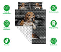 Ohaprints-Quilt-Bed-Set-Pillowcase-Beagle-Striped-Pattern-Black-Striped-Pattern-Animal-Pet-Dog-Blanket-Bedspread-Bedding-1087-Double (70'' x 80'')