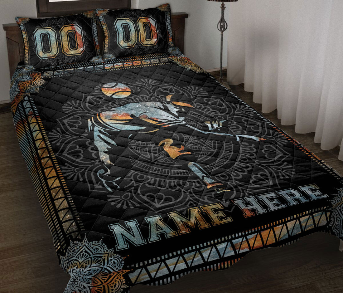 Ohaprints-Quilt-Bed-Set-Pillowcase-Mandala-Baseball-Pitcher-Boy-Player-Black-Custom-Personalized-Name-Number-Blanket-Bedspread-Bedding-3226-Throw (55'' x 60'')