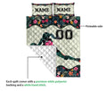 Ohaprints-Quilt-Bed-Set-Pillowcase-Flower-Floral-Volleyball-Girl-Fan-Custom-Personalized-Name-Number-Blanket-Bedspread-Bedding-3447-Queen (80'' x 90'')