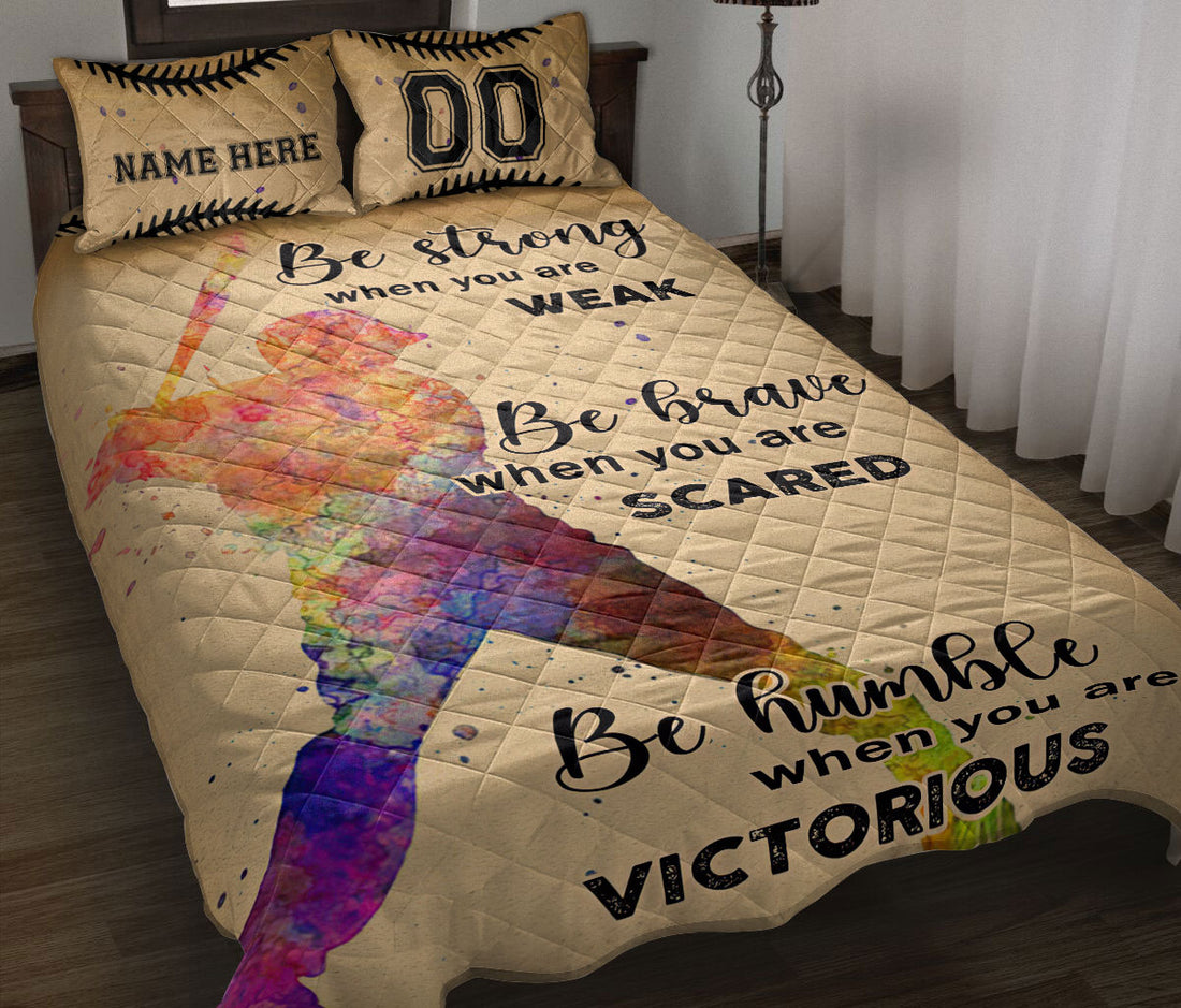 Ohaprints-Quilt-Bed-Set-Pillowcase-Watercolor-Batter-Baseball-Boy-Men-Player-Custom-Personalized-Name-Number-Blanket-Bedspread-Bedding-3227-Throw (55'' x 60'')