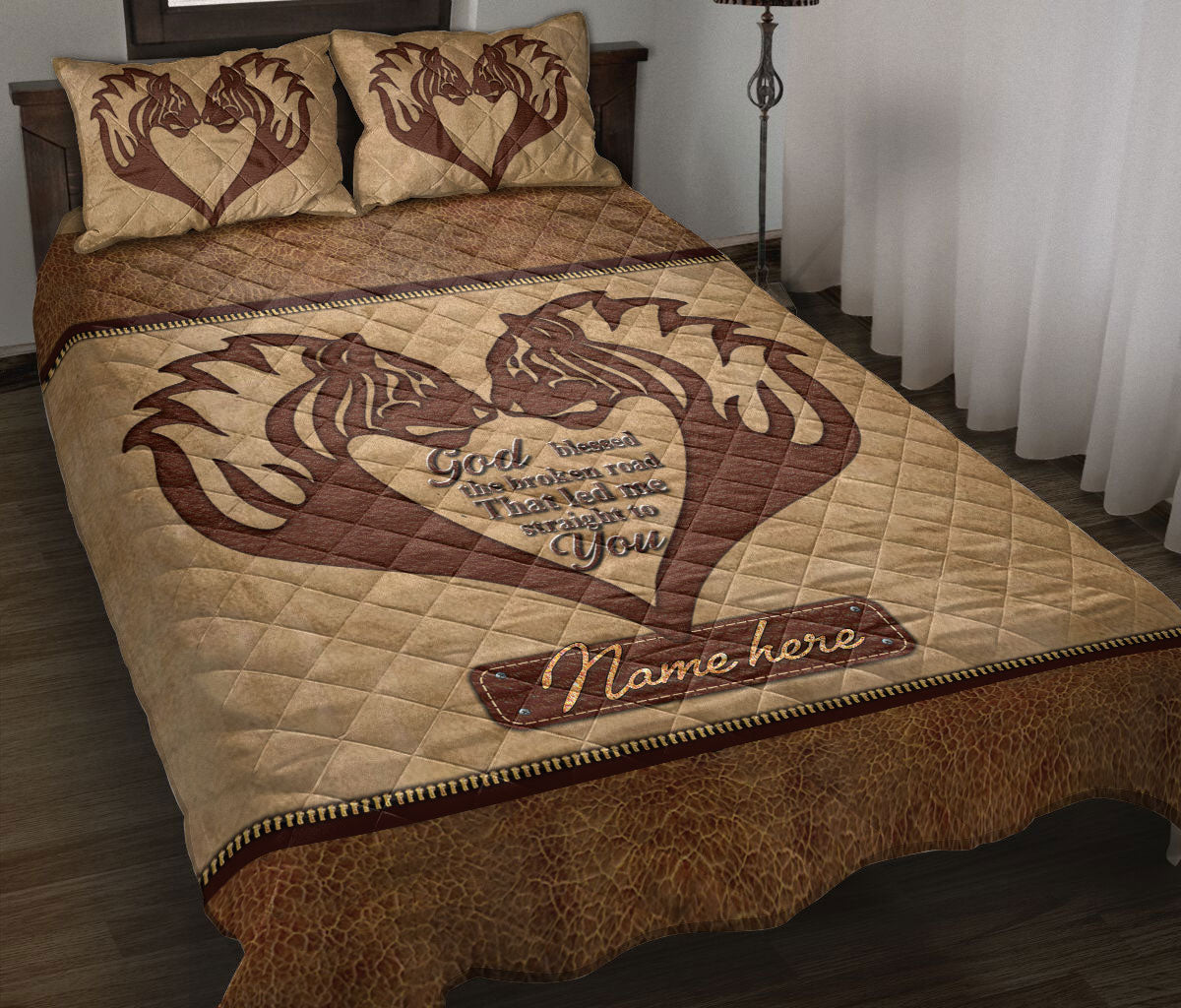 Ohaprints-Quilt-Bed-Set-Pillowcase-Wild-Animal-Tiger-Couple-God-Bless-Brown-Valentine-Custom-Personalized-Name-Blanket-Bedspread-Bedding-1390-Throw (55'' x 60'')