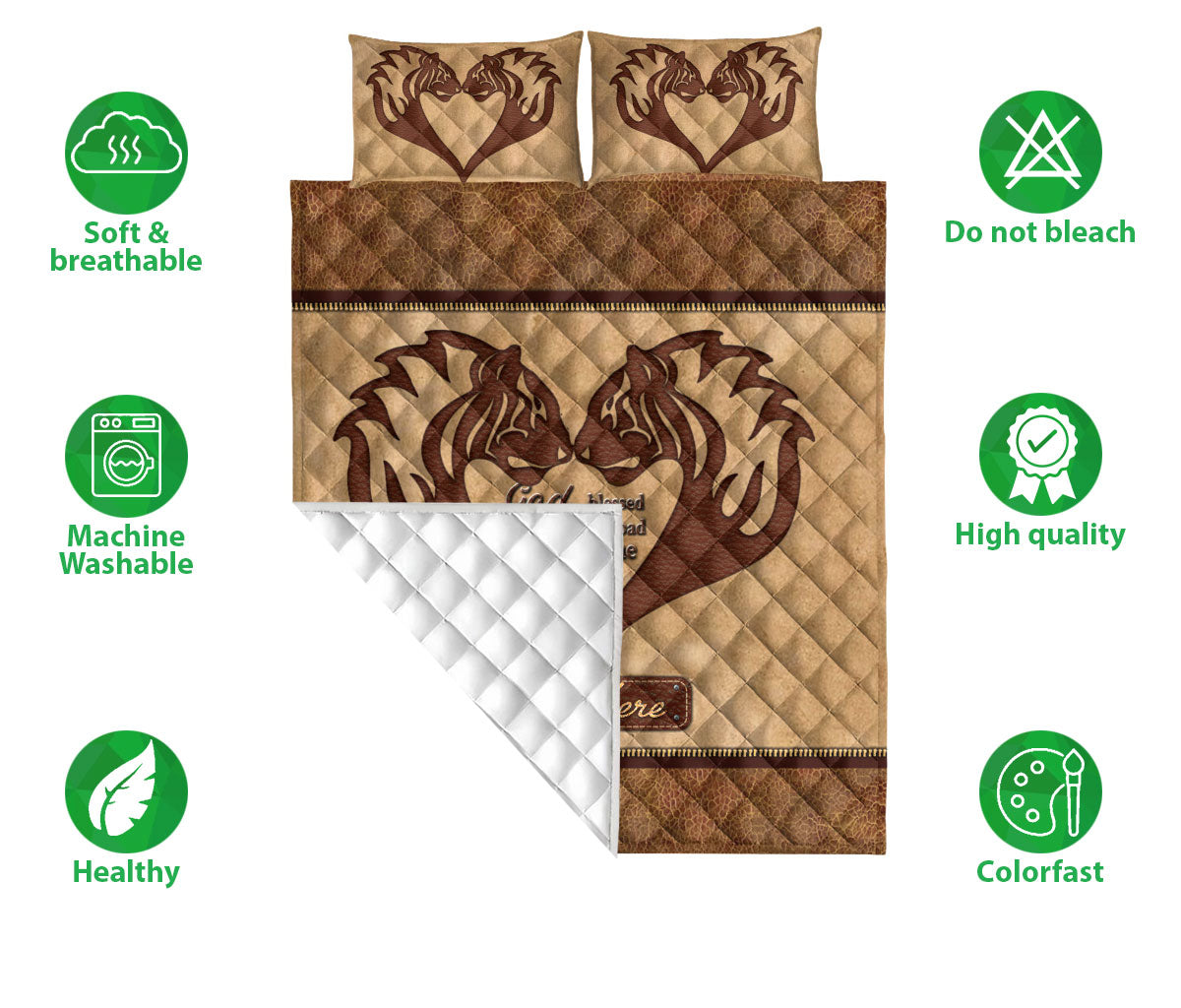 Ohaprints-Quilt-Bed-Set-Pillowcase-Wild-Animal-Tiger-Couple-God-Bless-Brown-Valentine-Custom-Personalized-Name-Blanket-Bedspread-Bedding-1390-Double (70'' x 80'')