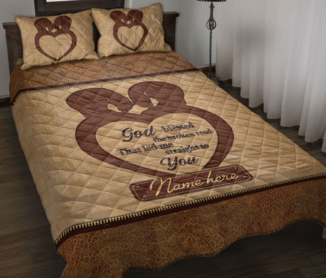Ohaprints-Quilt-Bed-Set-Pillowcase-Wild-Animal-Bear-Couple-God-Bless-Brown-Valentine-Custom-Personalized-Name-Blanket-Bedspread-Bedding-2570-Throw (55'' x 60'')