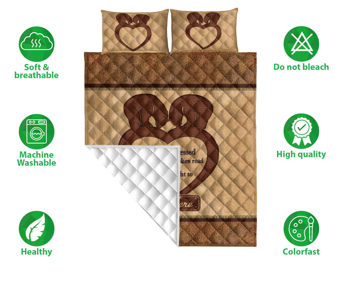 Ohaprints-Quilt-Bed-Set-Pillowcase-Wild-Animal-Bear-Couple-God-Bless-Brown-Valentine-Custom-Personalized-Name-Blanket-Bedspread-Bedding-2570-Double (70'' x 80'')