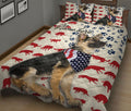 Ohaprints-Quilt-Bed-Set-Pillowcase-American-Us-Flag-Patriotic-Germen-Shepherd-Pet-Dog-Custom-Personalized-Name-Blanket-Bedspread-Bedding-1391-King (90'' x 100'')