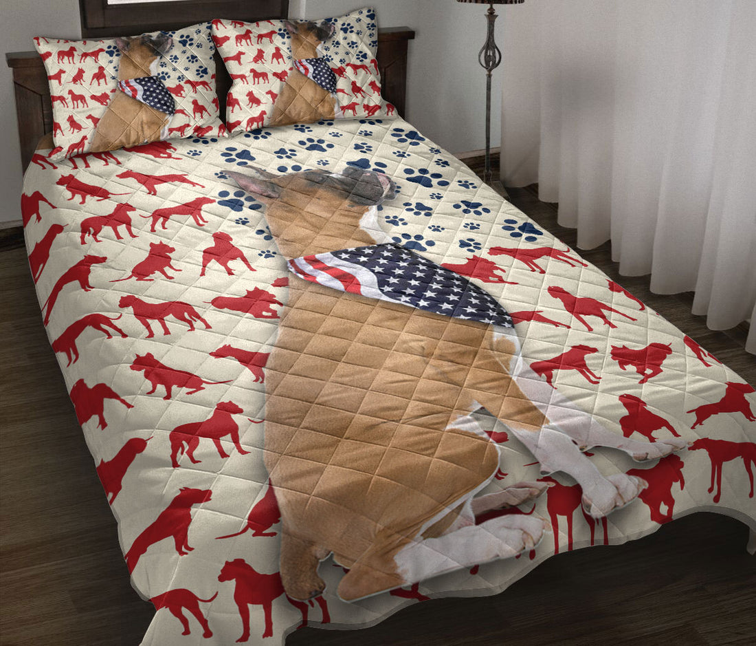 Ohaprints-Quilt-Bed-Set-Pillowcase-American-Us-Flag-Patriotic-Boxer-Animal-Pet-Dog-Lover-Blanket-Bedspread-Bedding-221-Throw (55'' x 60'')
