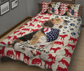 Ohaprints-Quilt-Bed-Set-Pillowcase-American-Flag-Patriotic-Beagle-Animal-Pet-Dog-Lover-Custom-Personalized-Name-Blanket-Bedspread-Bedding-812-King (90'' x 100'')