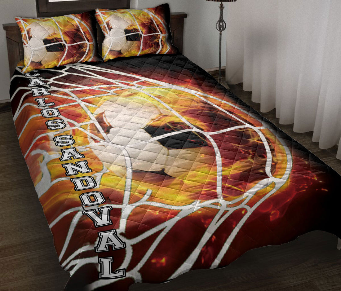 Ohaprints-Quilt-Bed-Set-Pillowcase-Soccer-Goal-Fireball-Lover-Gift-Custom-Personalized-Name-Number-Blanket-Bedspread-Bedding-1495-Throw (55'' x 60'')