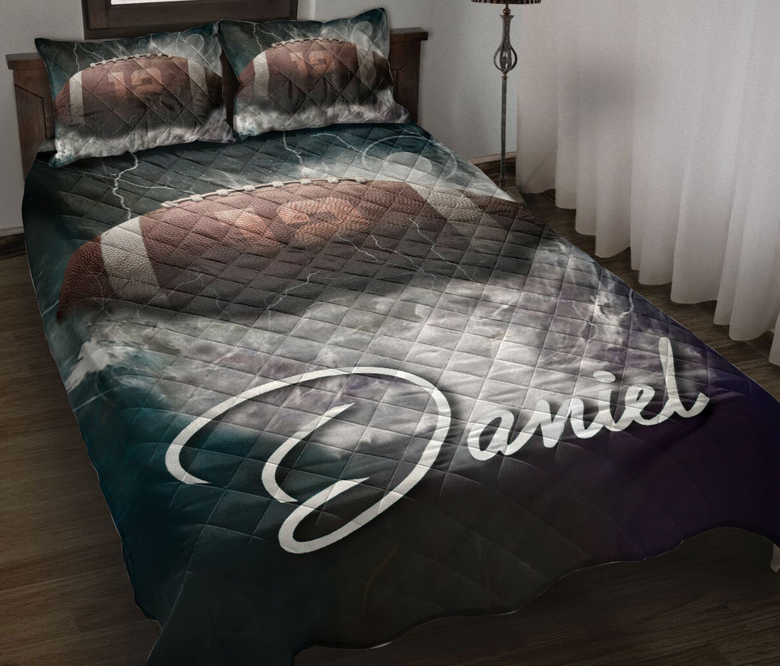 Ohaprints-Quilt-Bed-Set-Pillowcase-Football-Smoke-To-My-Son-Thunderballs-Custom-Personalized-Name-Number-Blanket-Bedspread-Bedding-324-Throw (55'' x 60'')