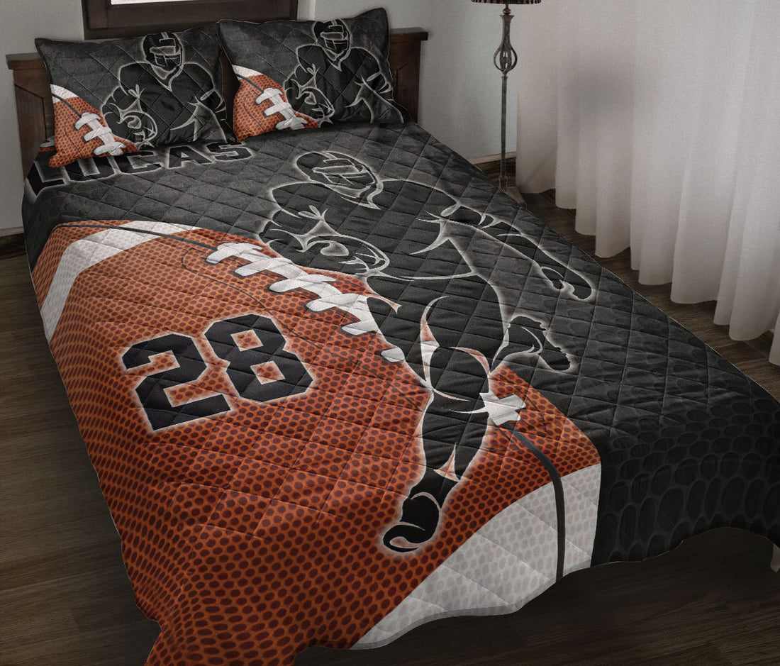 Ohaprints-Quilt-Bed-Set-Pillowcase-Football-Run-Ball-Fullback-Custom-Personalized-Name-Number-Blanket-Bedspread-Bedding-916-Throw (55'' x 60'')