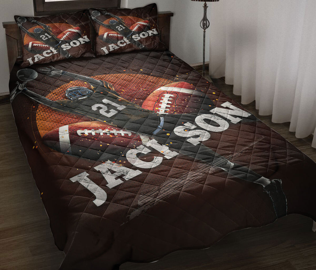 Ohaprints-Quilt-Bed-Set-Pillowcase-Football-Catch-Interception-Fans-Lover-Gift-Custom-Personalized-Name-Number-Blanket-Bedspread-Bedding-1496-Throw (55'' x 60'')