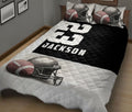 Ohaprints-Quilt-Bed-Set-Pillowcase-Football-Black-Wall-Lover-Gift-Custom-Personalized-Name-Number-Blanket-Bedspread-Bedding-2081-King (90'' x 100'')