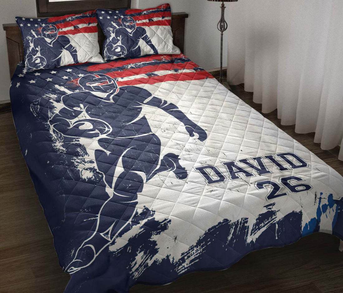 Ohaprints-Quilt-Bed-Set-Pillowcase-Football-Player-Us-Flag-American-Custom-Personalized-Name-Number-Blanket-Bedspread-Bedding-2676-Throw (55'' x 60'')