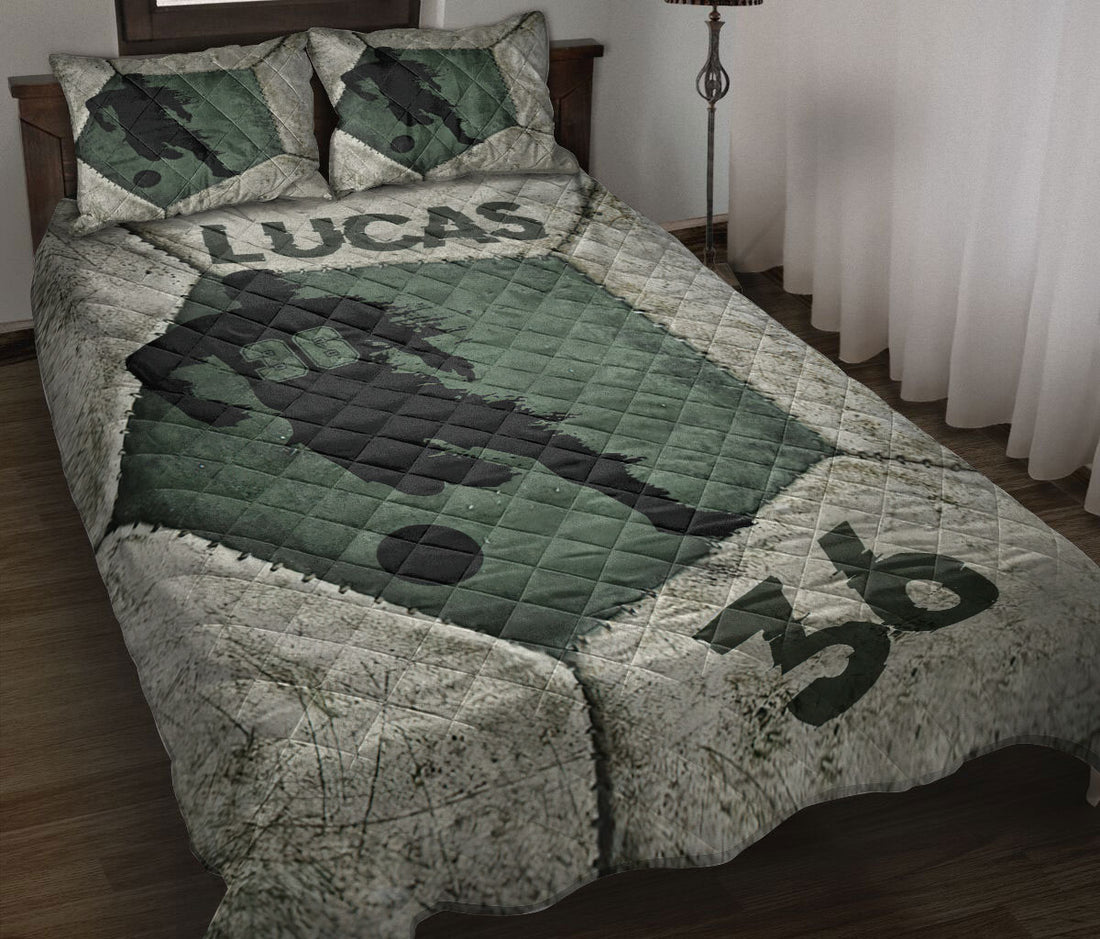 Ohaprints-Quilt-Bed-Set-Pillowcase-Soccer-Texture-Gift-For-Fans-Lovers-Custom-Personalized-Name-Number-Blanket-Bedspread-Bedding-2082-Throw (55'' x 60'')