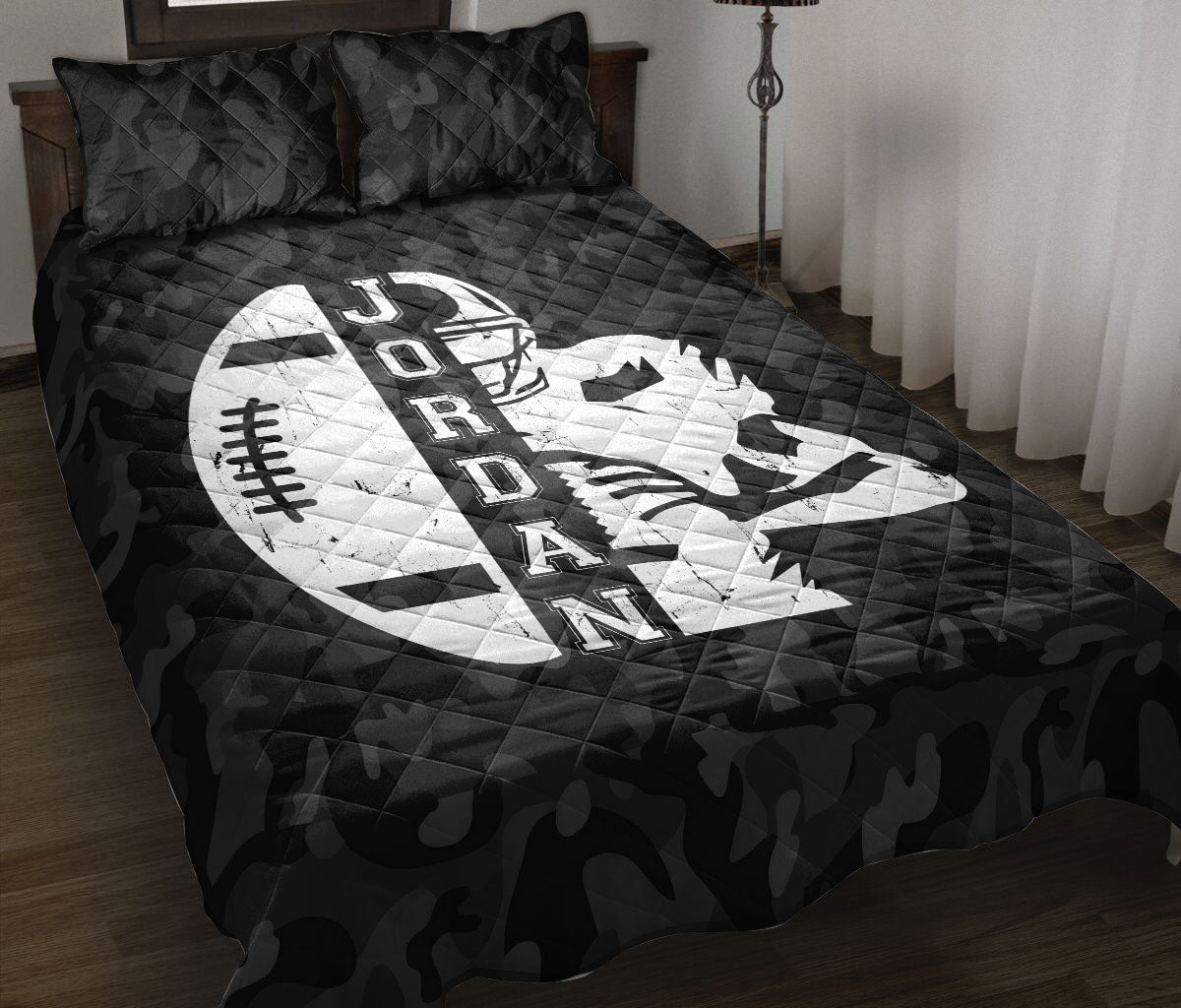 Ohaprints-Quilt-Bed-Set-Pillowcase-Football-Camo-Effect-Player-Gift-For-Fan-Lovers-Custom-Personalized-Name-Blanket-Bedspread-Bedding-2083-Throw (55'' x 60'')