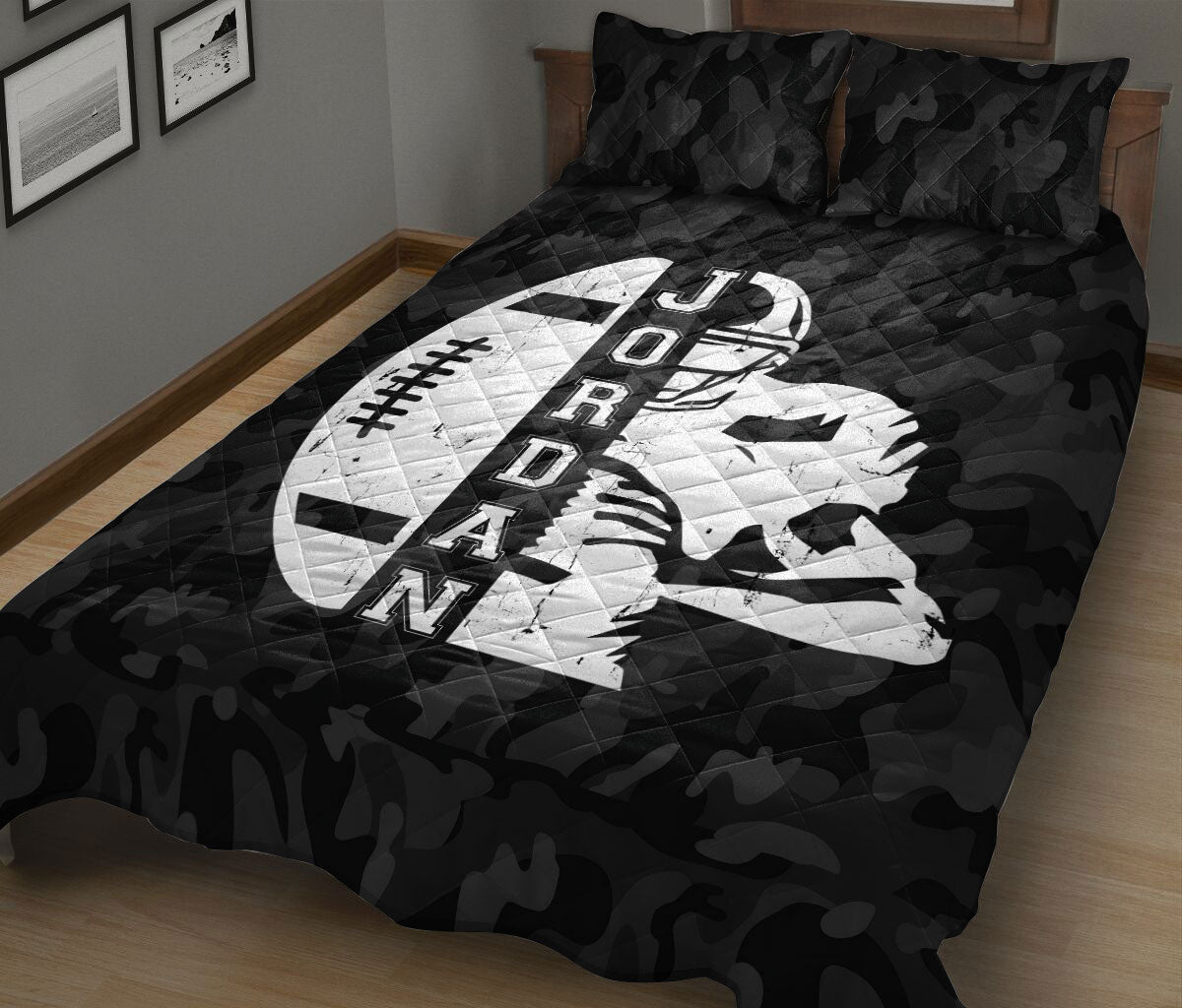 Ohaprints-Quilt-Bed-Set-Pillowcase-Football-Camo-Effect-Player-Gift-For-Fan-Lovers-Custom-Personalized-Name-Blanket-Bedspread-Bedding-2083-King (90'' x 100'')