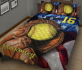 Ohaprints-Quilt-Bed-Set-Pillowcase-Softball-Glove-Flag-Usa-American-Custom-Personalized-Name-Number-Blanket-Bedspread-Bedding-314-King (90'' x 100'')