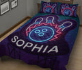 Ohaprints-Quilt-Bed-Set-Pillowcase-Neon-Sky-Bowling-Ball-Blanket-Gift-Bowling-Lover-Custom-Personalized-Name-Blanket-Bedspread-Bedding-1486-King (90'' x 100'')