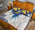 Ohaprints-Quilt-Bed-Set-Pillowcase-Blue-White-Watercolor-I-Love-Volleyball-Custom-Personalized-Name-Number-Blanket-Bedspread-Bedding-1487-Queen (80'' x 90'')