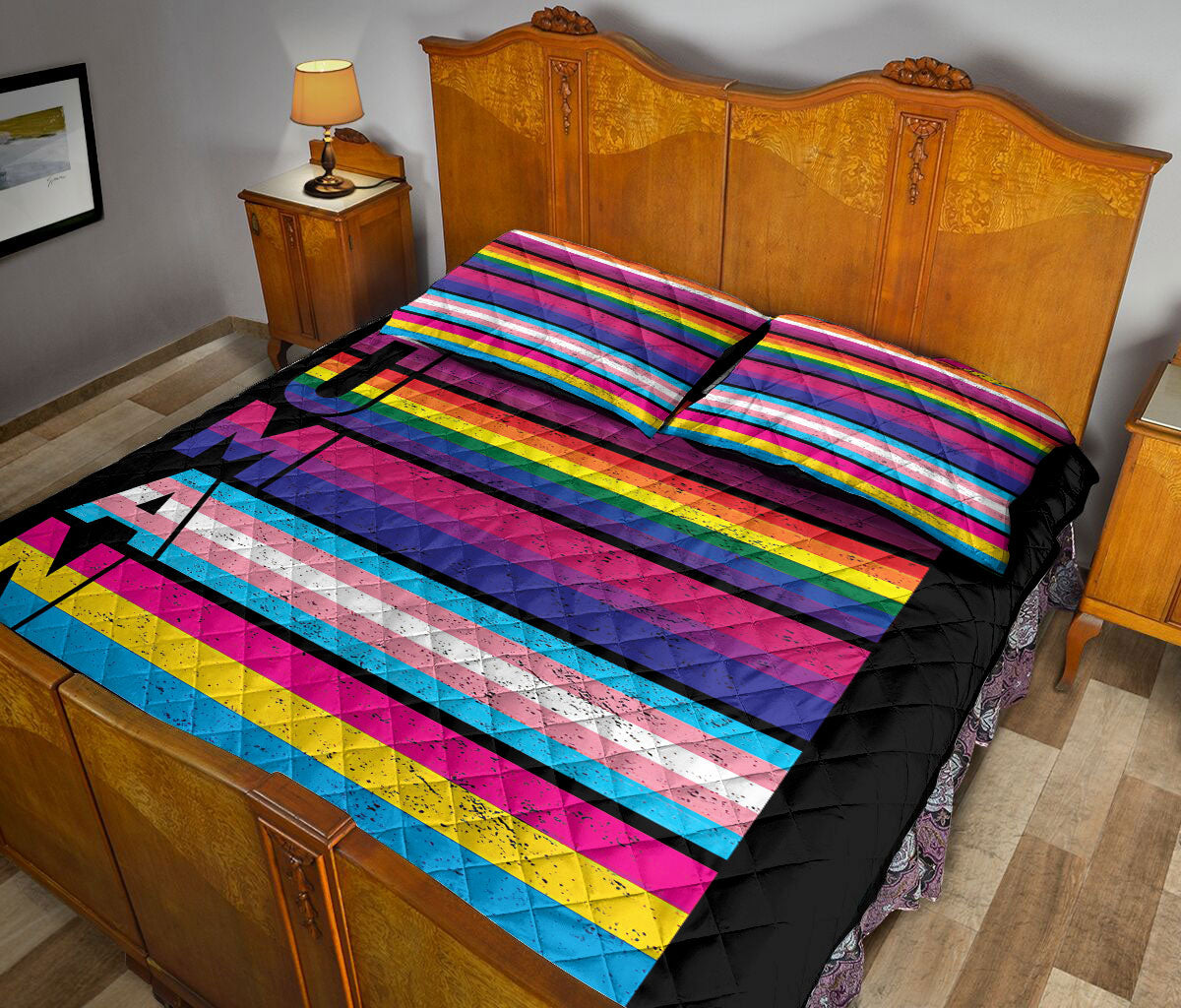 Ohaprints-Quilt-Bed-Set-Pillowcase-Lgbt-Lgbtq-Pride-Flag-We-Are-All-Human-Support-Gift-Idea-Blanket-Bedspread-Bedding-1492-Queen (80'' x 90'')