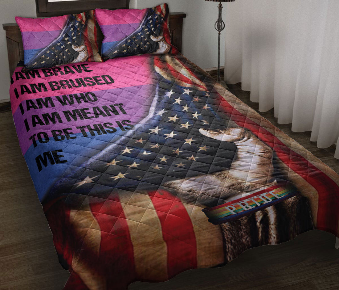 Ohaprints-Quilt-Bed-Set-Pillowcase-America-Us-Bisexual-Pride-Flag-I-Am-Brave-This-Is-Me-Support-Gift-Lgbt-Blanket-Bedspread-Bedding-2672-Throw (55'' x 60'')