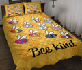 Ohaprints-Quilt-Bed-Set-Pillowcase-Lgbt-Lgbtq-Pride-Bee-Kind-Honeycomb-Pattern-Yellow-Support-Gift-Idea-Blanket-Bedspread-Bedding-913-Throw (55'' x 60'')