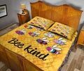 Ohaprints-Quilt-Bed-Set-Pillowcase-Lgbt-Lgbtq-Pride-Bee-Kind-Honeycomb-Pattern-Yellow-Support-Gift-Idea-Blanket-Bedspread-Bedding-913-Queen (80'' x 90'')