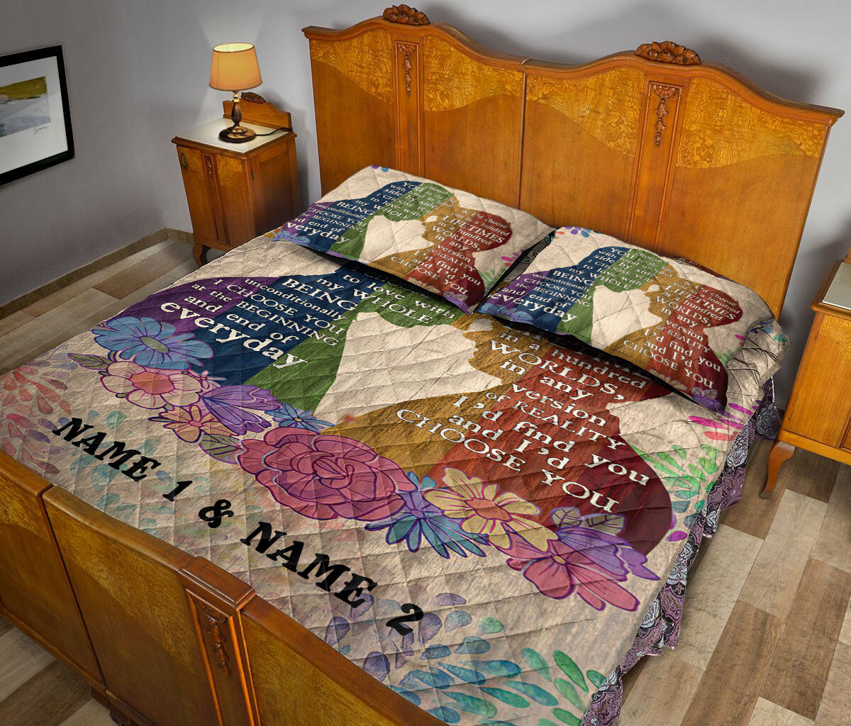 Ohaprints-Quilt-Bed-Set-Pillowcase-Gay-Men-Couple-I-Choose-You-Pride-Love-Gift-Support-Custom-Personalized-Name-Blanket-Bedspread-Bedding-1493-Queen (80'' x 90'')