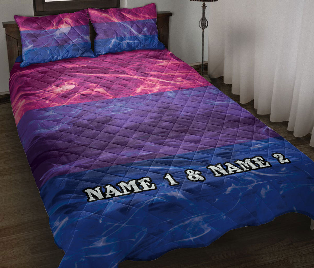 Ohaprints-Quilt-Bed-Set-Pillowcase-Lgbt-Bisexual-Pride-Flag-Smoke-Pattern-Gift-Idea-Custom-Personalized-Name-Blanket-Bedspread-Bedding-2673-Throw (55'' x 60'')