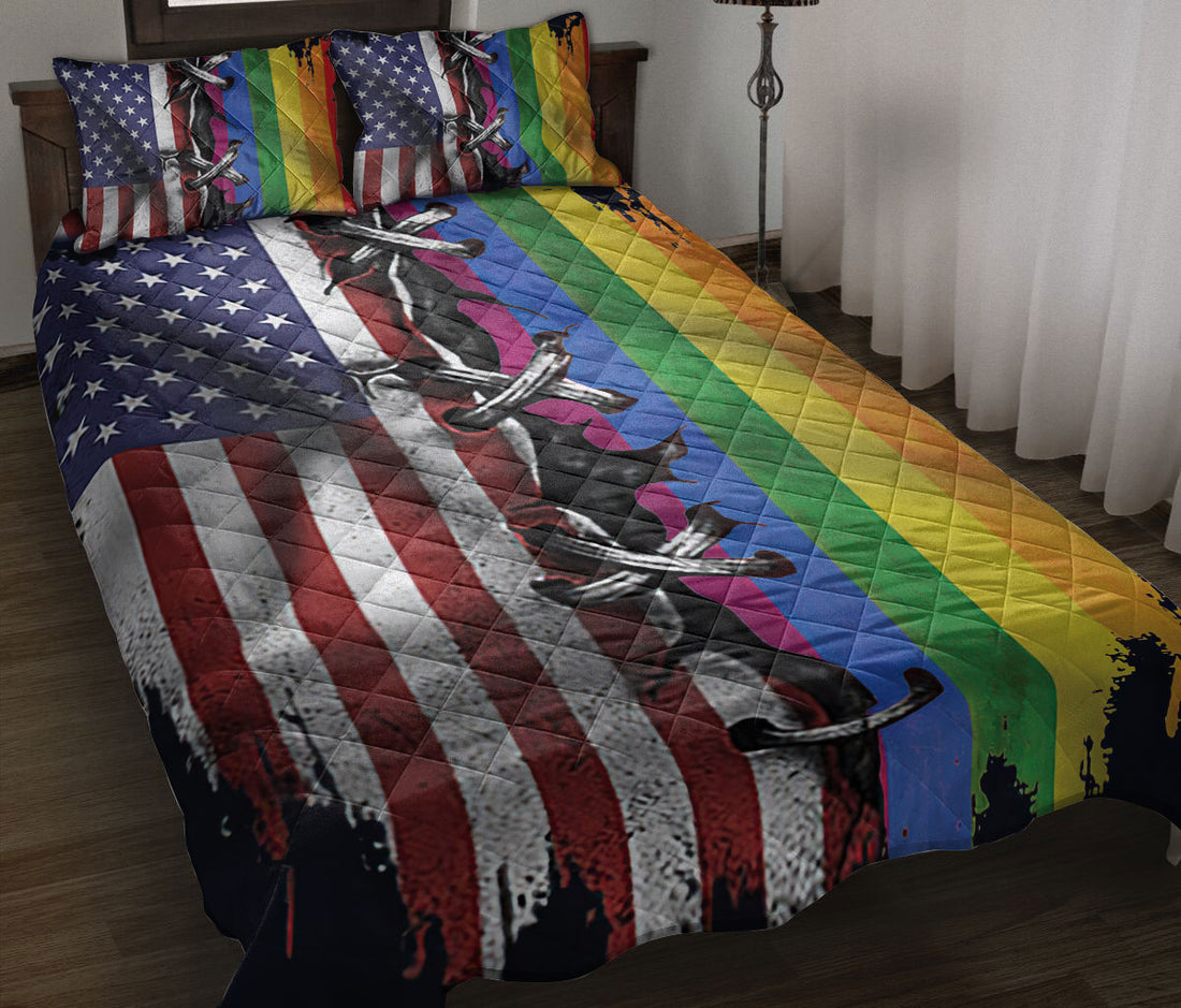 Ohaprints-Quilt-Bed-Set-Pillowcase-America-Us-Rainbow-Pride-Flag-Lgbt-Lgbtq-Support-Gift-Idea-Blanket-Bedspread-Bedding-1494-Throw (55'' x 60'')