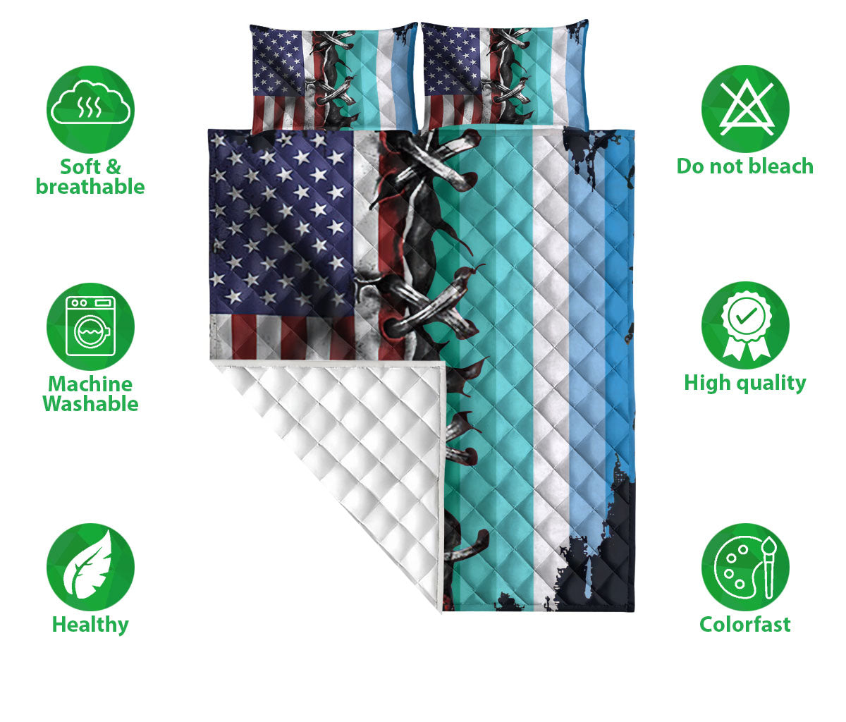 Ohaprints-Quilt-Bed-Set-Pillowcase-America-Us-Gay-Men-Pride-Flag-Lgbt-Lgbtq-Support-Gift-Idea-Blanket-Bedspread-Bedding-2079-Double (70'' x 80'')