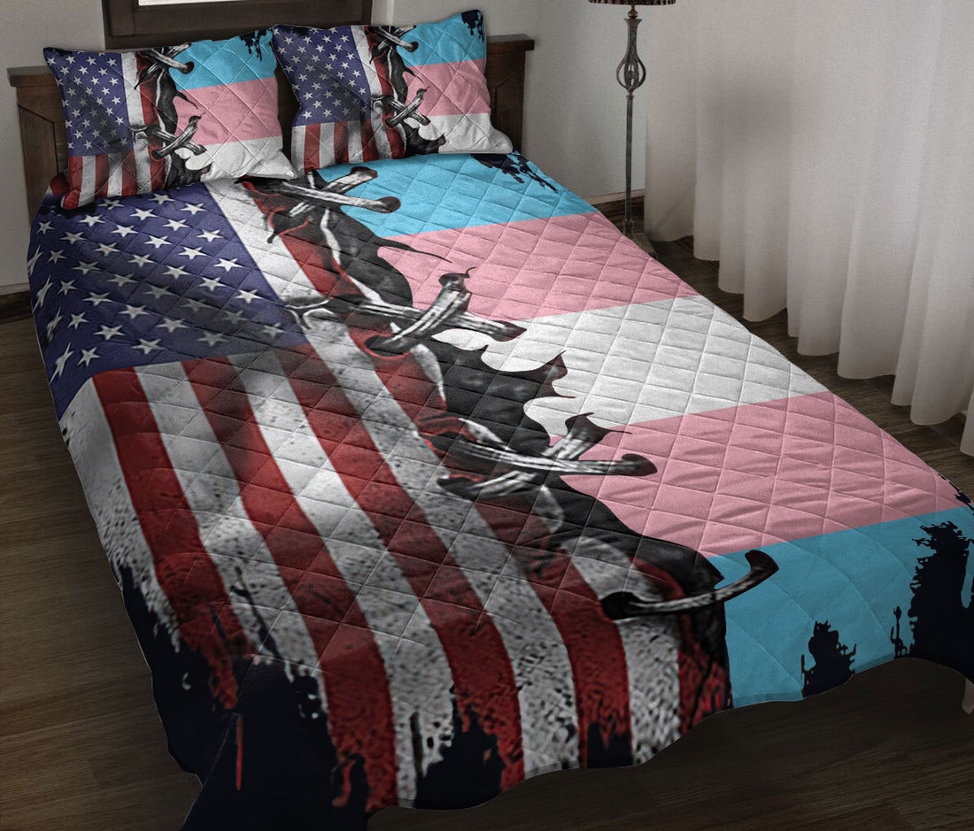 Ohaprints-Quilt-Bed-Set-Pillowcase-America-Us-Transgender-Pride-Flag-Lgbt-Lgbtq-Support-Gift-Idea-Blanket-Bedspread-Bedding-2674-Throw (55'' x 60'')