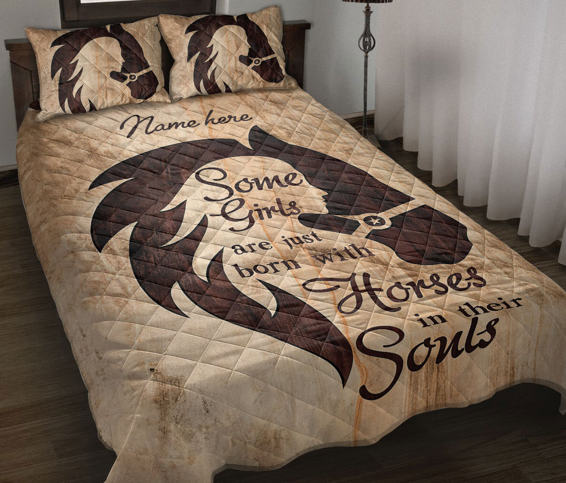 Ohaprints-Quilt-Bed-Set-Pillowcase-Some-Girl-Horse-In-Soul-Beige-Cowgirl-Horse-Lover-Custom-Personalized-Name-Blanket-Bedspread-Bedding-236-Throw (55'' x 60'')