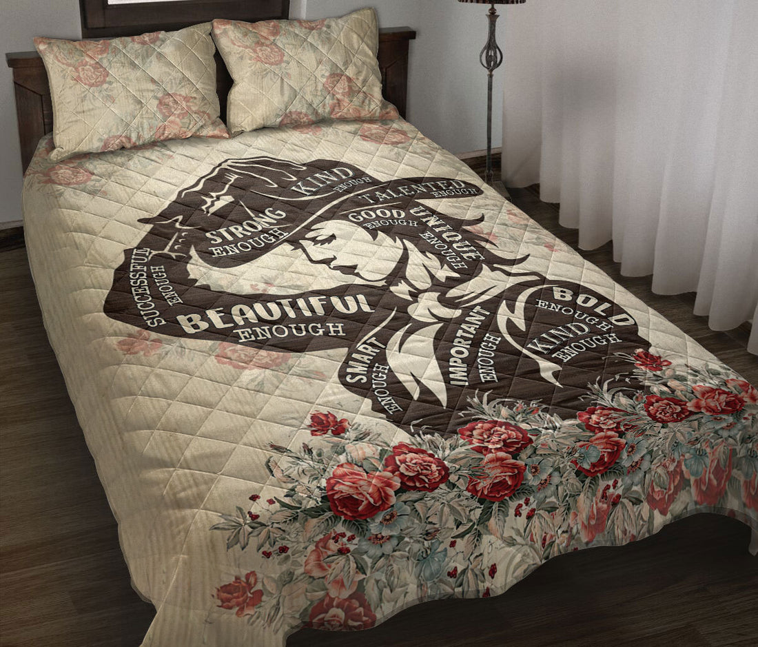 Ohaprints-Quilt-Bed-Set-Pillowcase-Cowgirl-Flower-Vintage-Beige-Western-Horse-Lover-Gift-Blanket-Bedspread-Bedding-827-Throw (55'' x 60'')