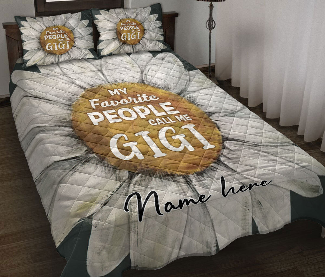 Ohaprints-Quilt-Bed-Set-Pillowcase-White-Daisy-Flower-Grandma-Grandmom-Gigi-Gift-Idea-Custom-Personalized-Name-Blanket-Bedspread-Bedding-1501-Throw (55'' x 60'')