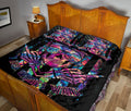 Ohaprints-Quilt-Bed-Set-Pillowcase-Skull-Skeleton-Girl-Mom-Mermaid-Scale-Us-Flag-Black-Custom-Personalized-Name-Blanket-Bedspread-Bedding-2092-Queen (80'' x 90'')